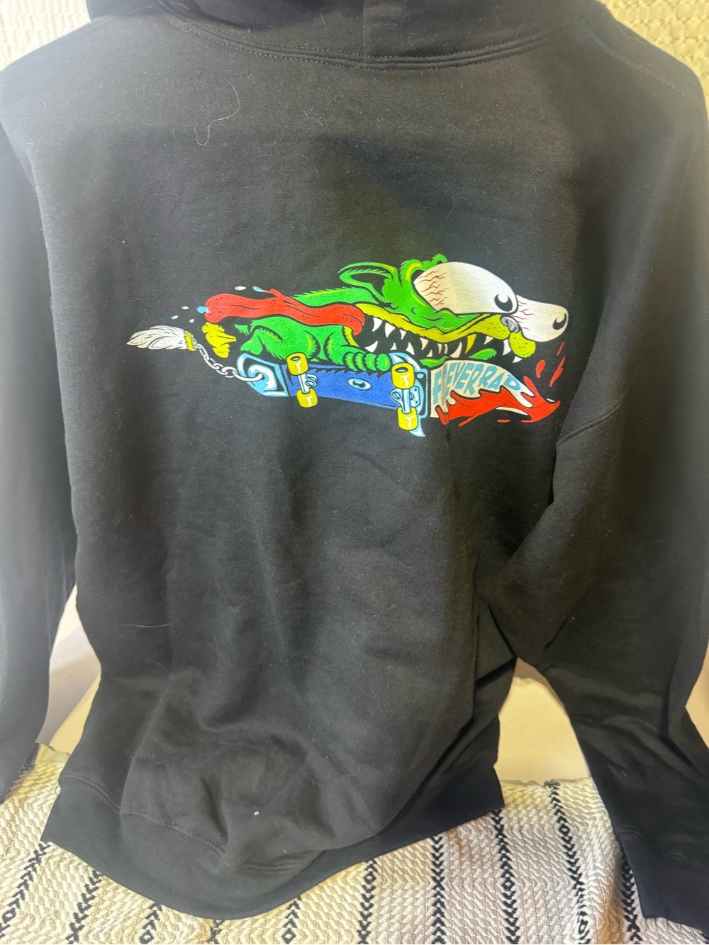 Gildan Black Hoodie with White Forever Rad Chest Logo - Picture 3 of 5